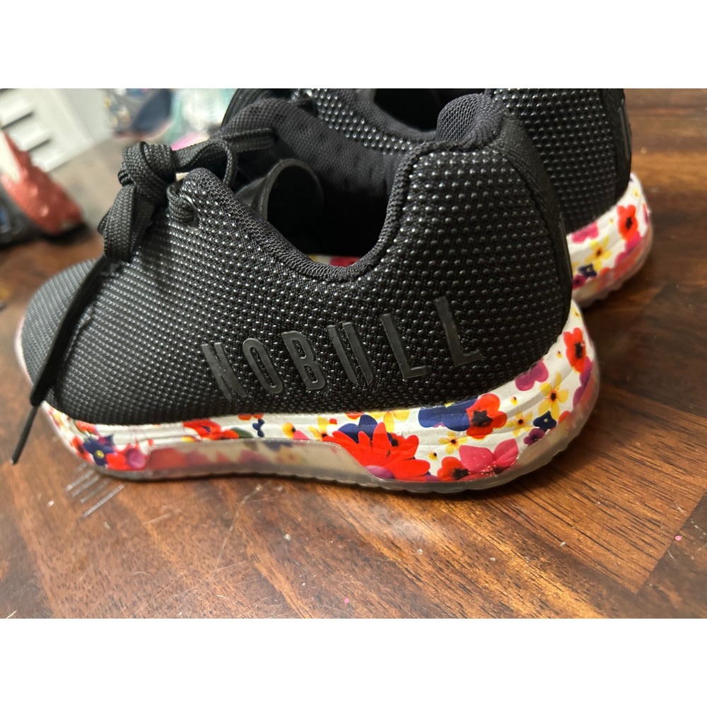 NOBULL SuperFabric Trainer Black Poppy Floral Print Midsole Training Shoes